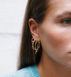 Arrowed Heart Hoop Earrings