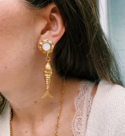 Brinker + Eliza Dory Fish Earrings