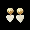 Brinker + Eliza Rainey White Heart Earrings
