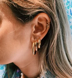 Classic Round Hoop Earrings (M) 14K