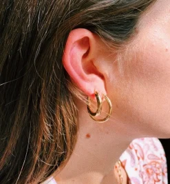 Classic Round Hoop Earrings (M) 14K
