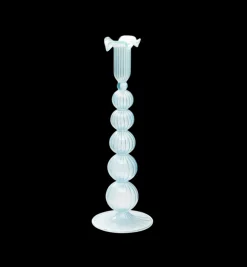 Cloudy Glass Candle Holder
