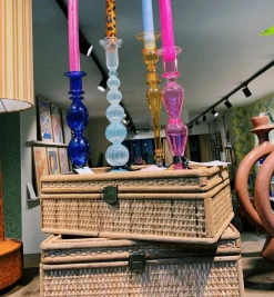 Cloudy Glass Candle Holder