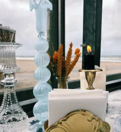 Cloudy Glass Candle Holder