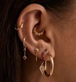 Coronal Rain Piercing Front 14K