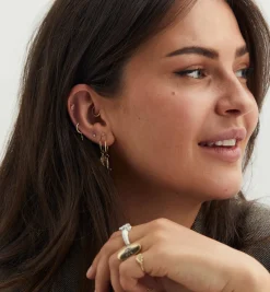 Crescent Moon Piercing Front 14K