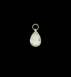 Enchanting Tear Green Amethyst Charm 14K