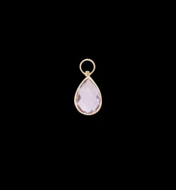 Enchanting Tear Purple Amethyst Charm 14K