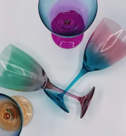 Faded Green Wine Glass