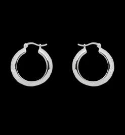 Flower Garland Stamped Hoop Earrings