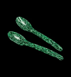 Green Marble Salad Cutlery Set