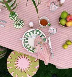Green Scalloped Breakfast Plate