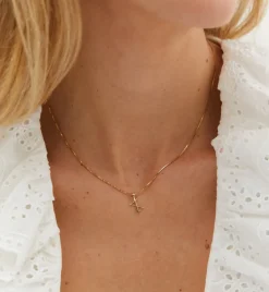 Initial Necklace Charm 14K