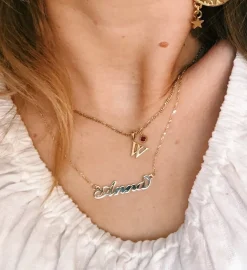 Initial Necklace Charm 14K