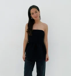 Laagam Cecile Black Strapless Top