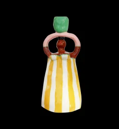 Laetitia Rouget Nina Yellow Stripe Candle Holder