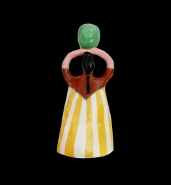 Laetitia Rouget Nina Yellow Stripe Candle Holder