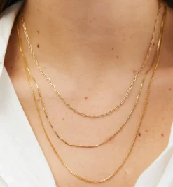 Link Plain Necklace 14K