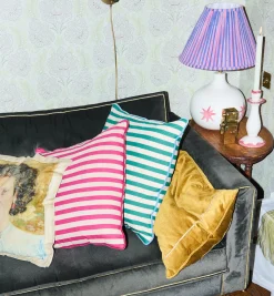 Magenta Striped Cushion