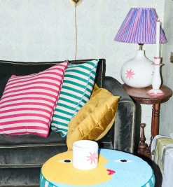 Magenta Striped Cushion