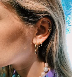 Maria Tash Diamond Eternity With 2 Dangles Earring 18K 14K