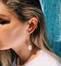 Maria Tash Diamond Lightning Bolt Stud Earring 18K