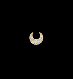 Maria Tash Diamond Moon Threaded Stud Earring 14K