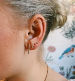 Maria Tash Diamond Trinity Threaded Stud 14K