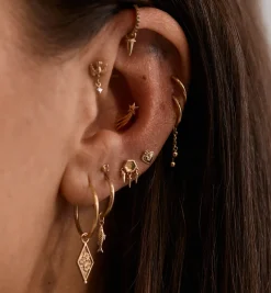 Meteor Piercing Front 14K