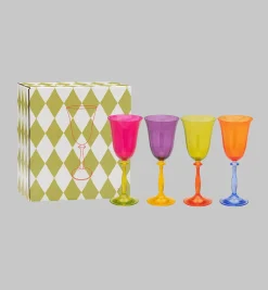 Multicoloured Wine Glass Set of 4
