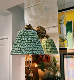 Pooky Green Ikat Cotton Lampshade