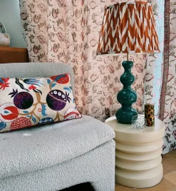 Pooky Orange Ikat Linen Lampshade