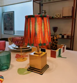 Pooky Square Brass Rechargeable Table Lamp
