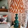 Pooky Turquoise Bubble Wood Table Lamp