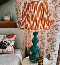 Pooky Turquoise Bubble Wood Table Lamp