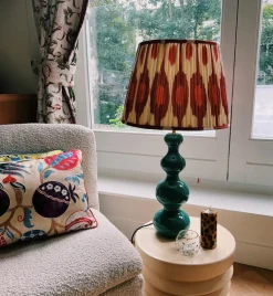 Pooky Turquoise Bubble Wood Table Lamp