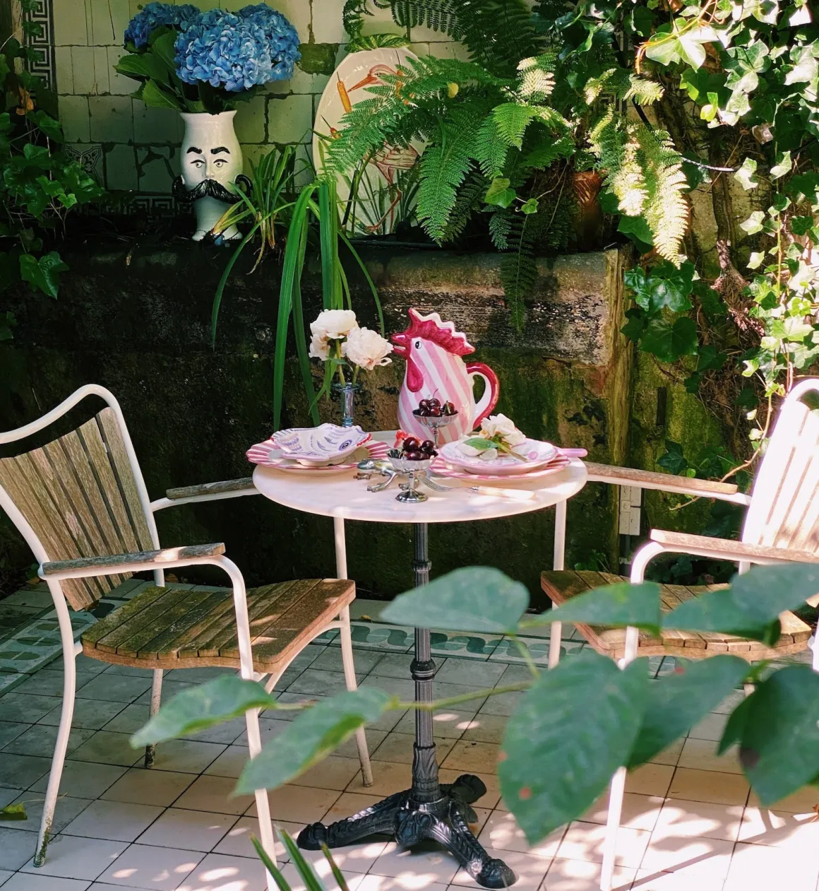Popolo Pink Striped Chicken Jar