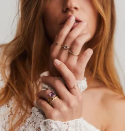 Purple Honeysuckle Ring 14K