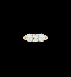 Rose Aquamarine Ring 14K