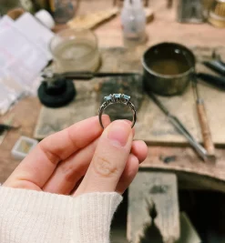 Rose Ring W/G 14K