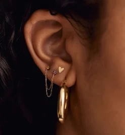 Single Distant Lover Stud Earring 14K