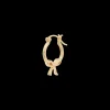 Single Golden Ribbon Hoop Earring 14K