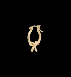 Single Golden Ribbon Hoop Earring 14K