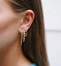 Single Golden Ribbon Hoop Earring 14K