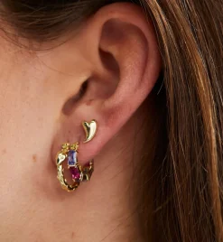 Single Groovy Heart Stud Earring