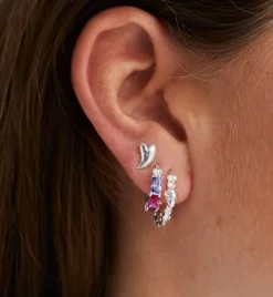 Single Groovy Heart Stud Earring