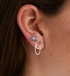 Single Jagger Stud Chain Earring