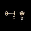 Single Love Bird Stud Earring 14K