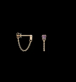 Single Love Chain Stud Earring 14K