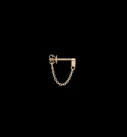 Single Love Chain Stud Earring 14K